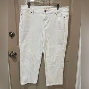 J. Jill Women's Cropped White Jeans SZ 16.